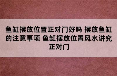 鱼缸摆放位置正对门好吗 摆放鱼缸的注意事项 鱼缸摆放位置风水讲究正对门